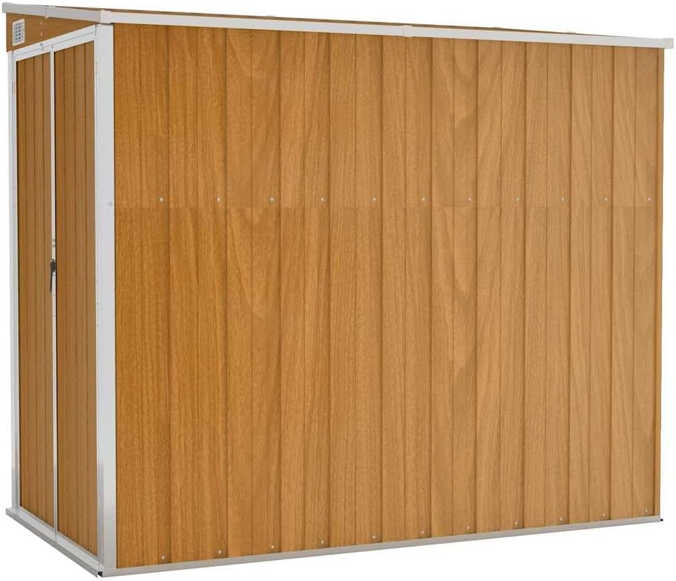 jardinito Abri de Jardin Mural Marron 118x194x178 cm Acier galvanisé,Structures extérieures, Cabanes & abris de Jardin,316224