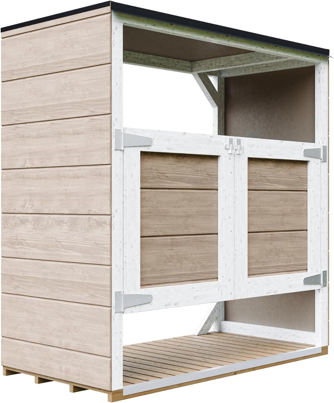 Abri de Jardin pour poubelles, Cache Poubelle extérieur 2x240L – Coffre de Rangement Exterieur, Armoire de Jardin, cabane de Jardin Exterieur – jardinito M980A-TERRA Brown