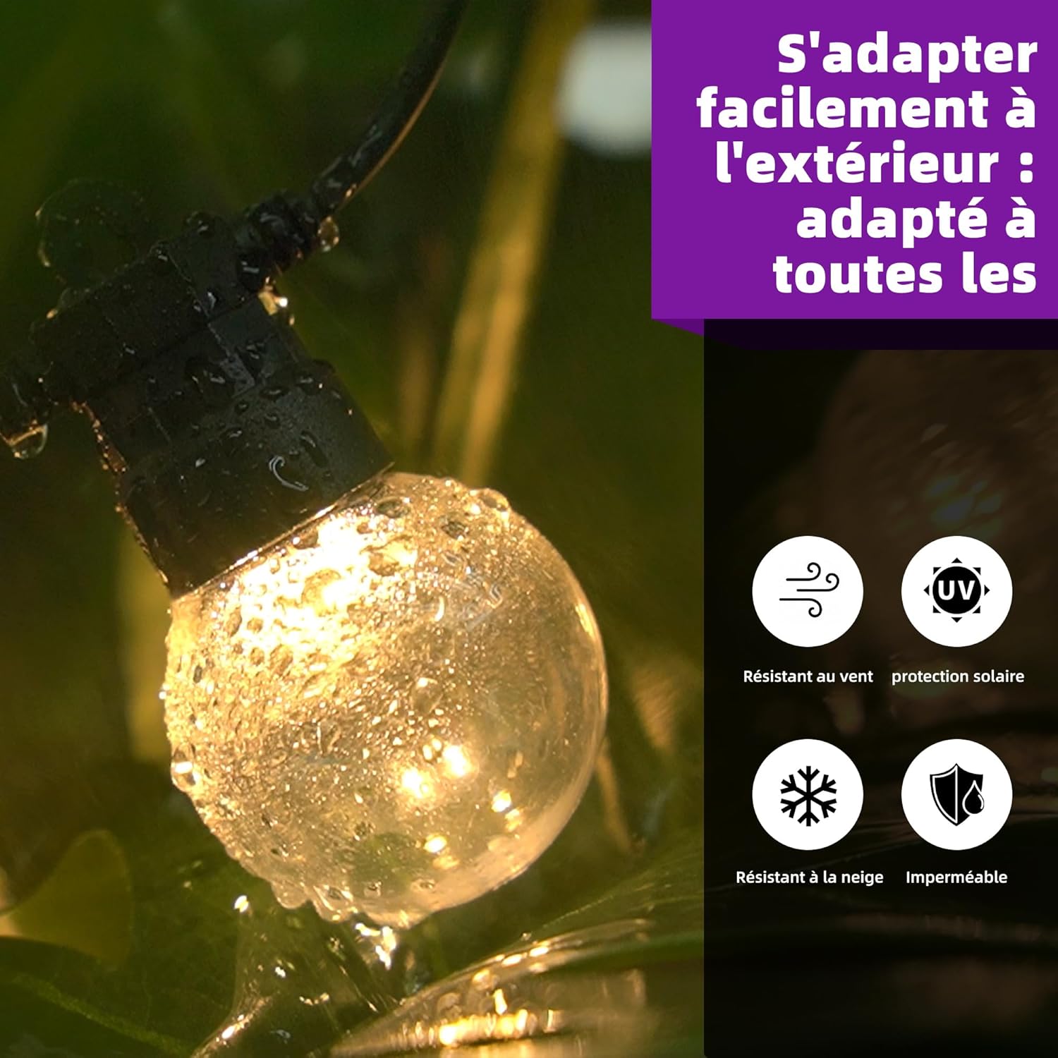jardinito - Pergola double toit aluminium 3,65x6m rideaux LED, Gris -