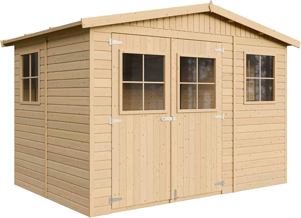 Abri de jardin - jardinito - abri de jardin bois 6 m², fenêtres, H226x324x216 cm - M334
