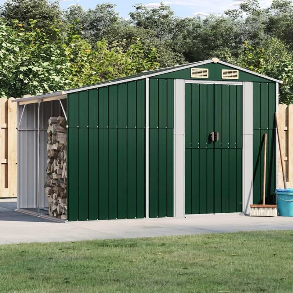 jardinito Abri de Jardin Vert 277x192,5x179 cm Acier galvanisé,Abris De Jardin,Abri De Stockage pour Jardin,Abri D'Outils De Jardin