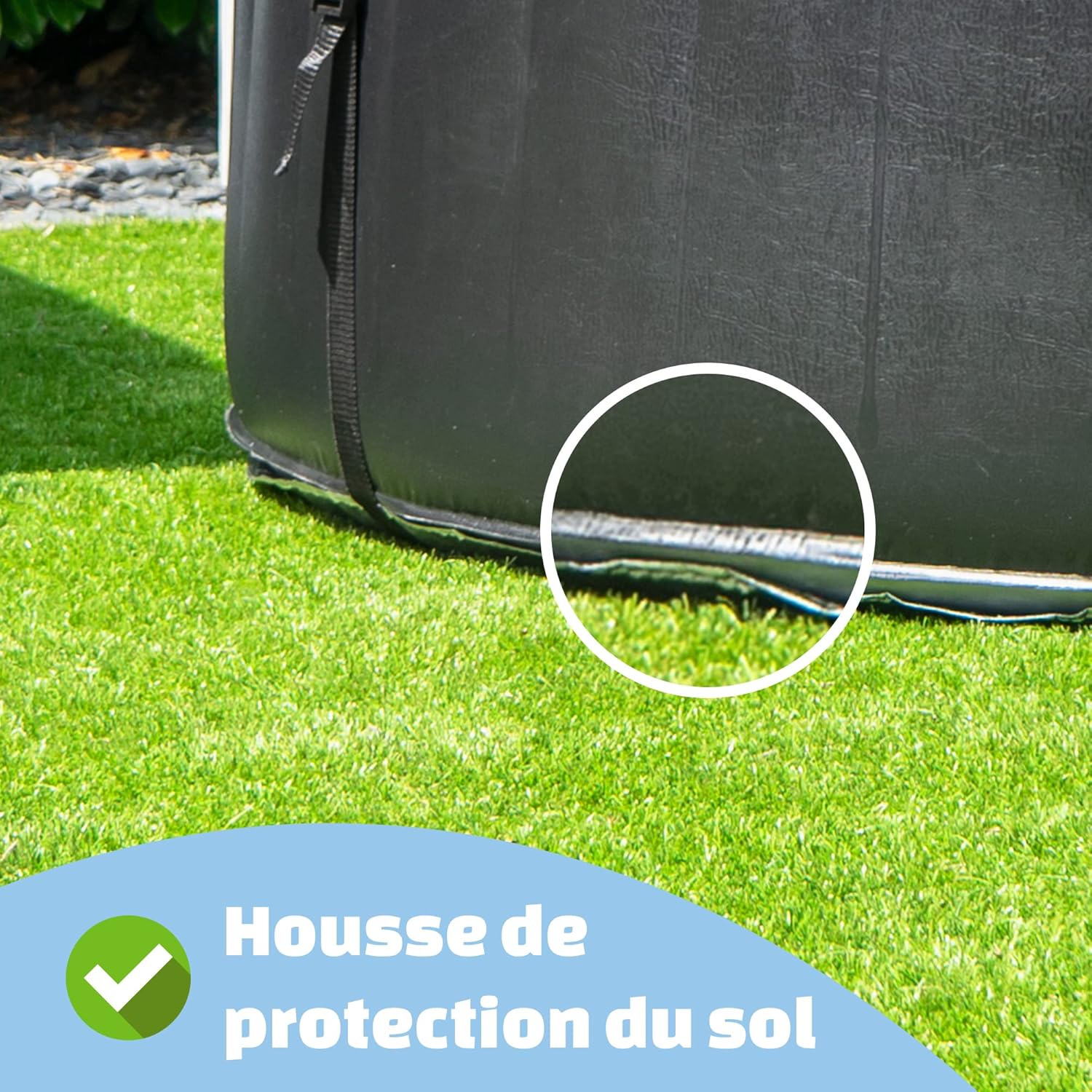 jardinito - Silver Classic Spa - 204x65cm - 4 places, chauffage, 140 jets d'air, filtration