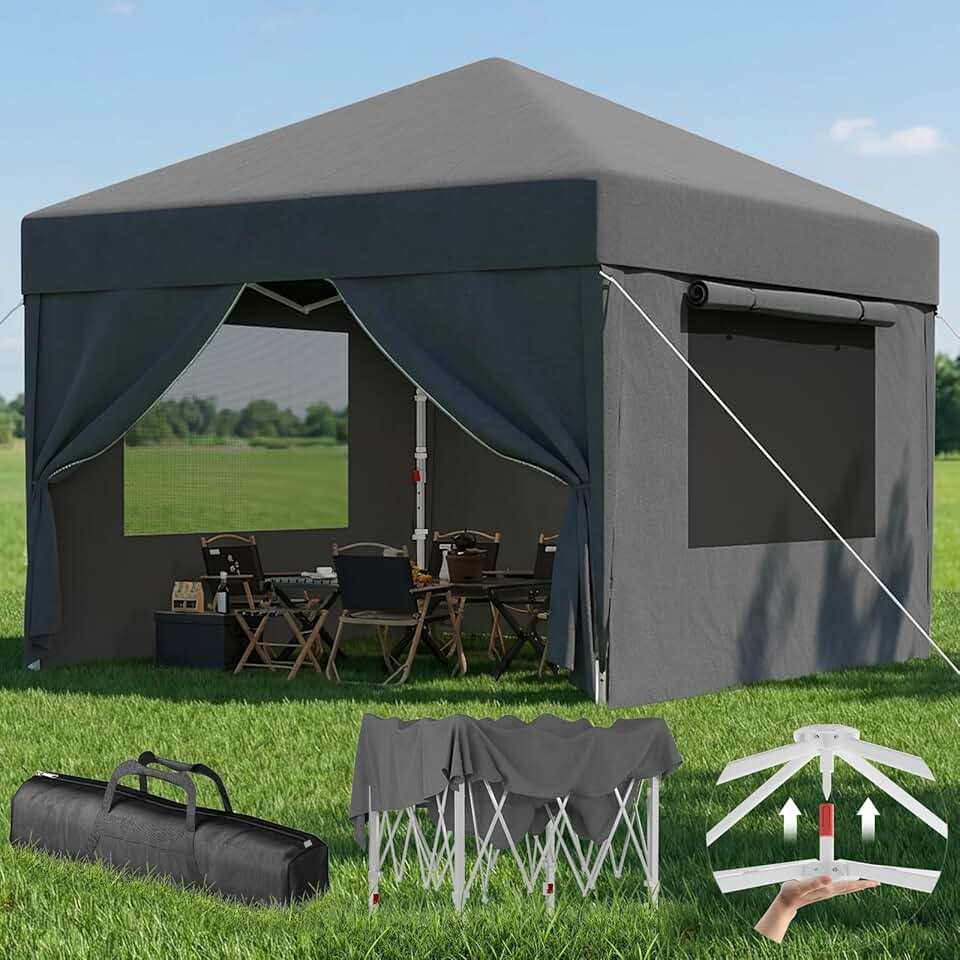 jardinito - tonnelle pliante 3x3m - imperméable, moustiquaire, UV50+
