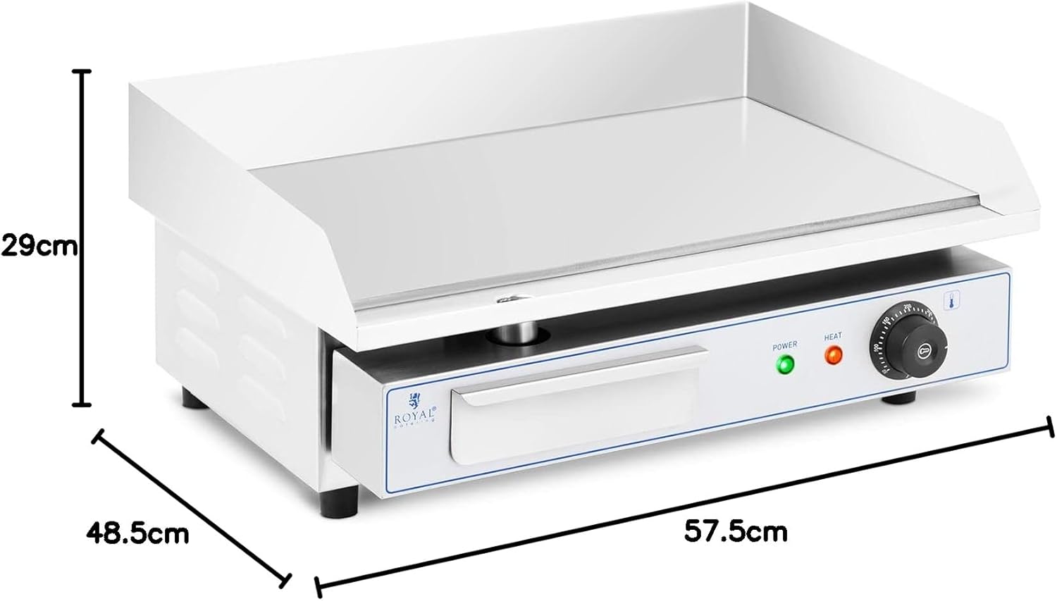 jardinito - Plancha Électrique Lisse Inox 55x35 cm 3000W Restaurant