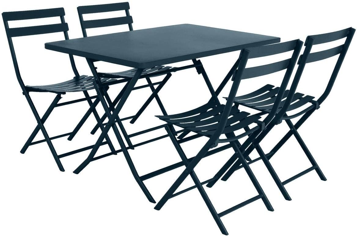 jardinito - Greensboro - table de jardin pliante 4 places acier époxy antirouille