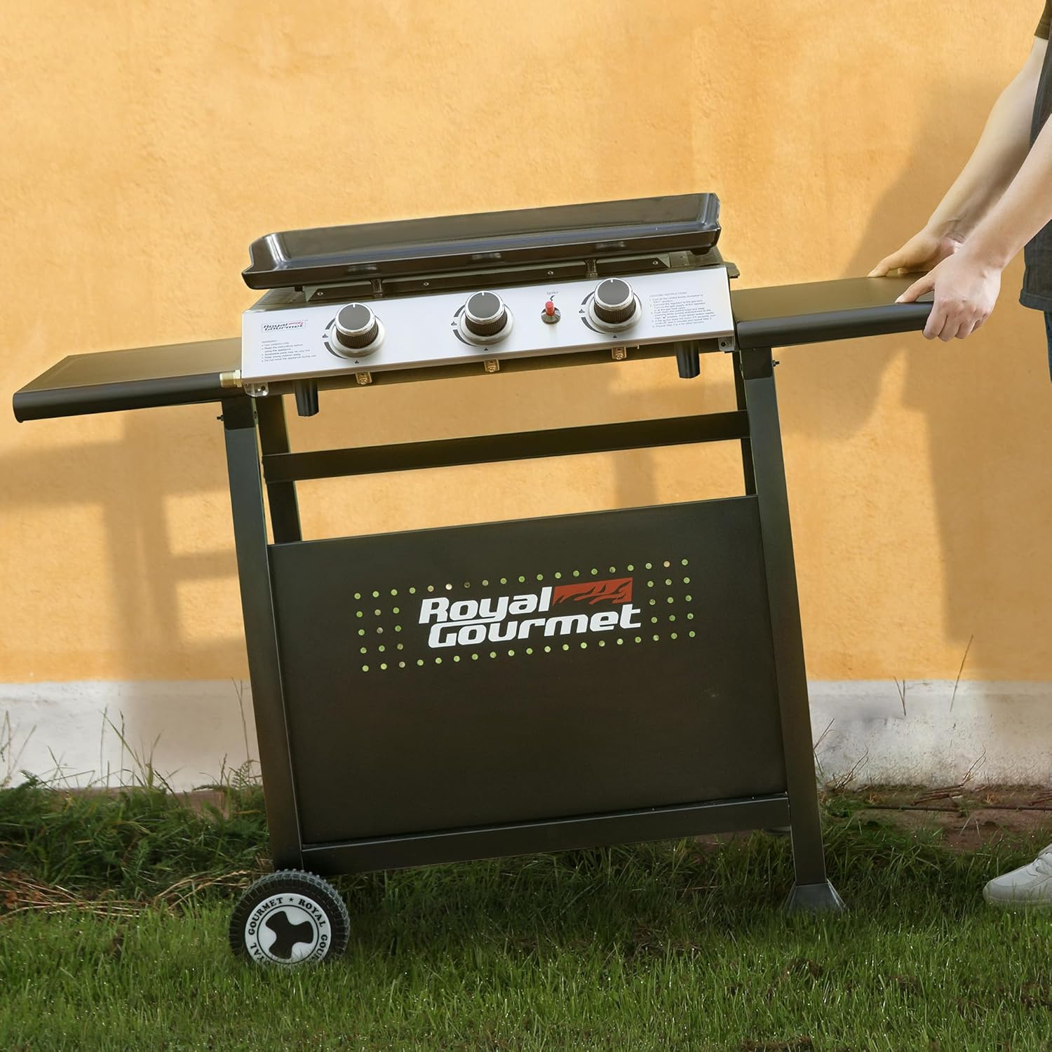 jardinito - Plancha sur chariot 62x35,5cm - 3 brûleurs puissants 7,5kW