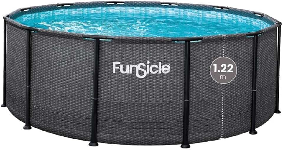 jardinito Piscine Tubulaire Ronde Noire Ø3,66m x h1,22m