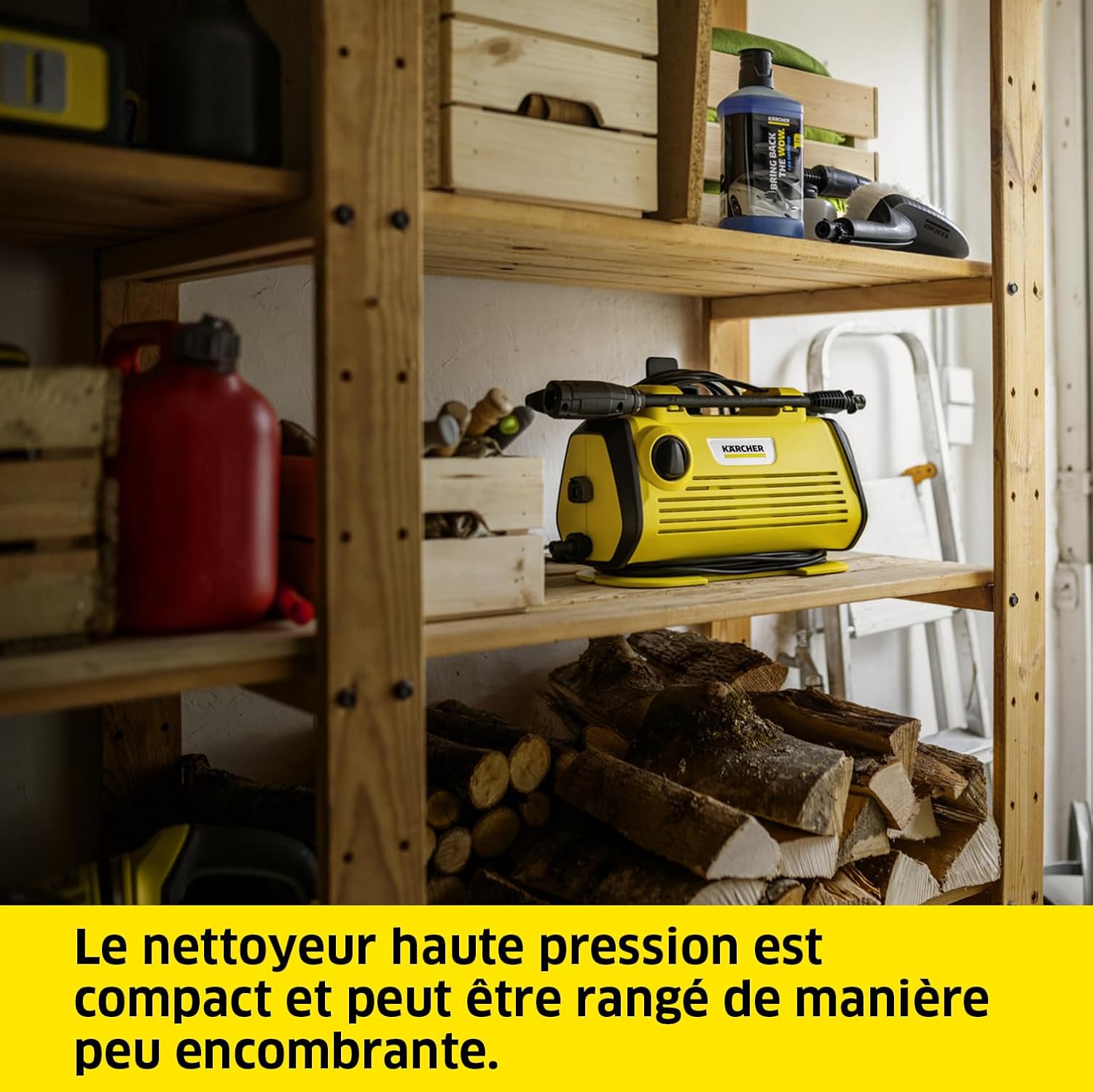 jardinito Nettoyeur Haute Pression K 3 Horizontal Plus Home, Pression : Max. 120 Bar, Débit : 380 l/h, Surface : 25 m²/h, Filtre à Eau, Poids : 3,6 kg, Flexible et Pistolet, Lance, Rotabuse, Home Kit
