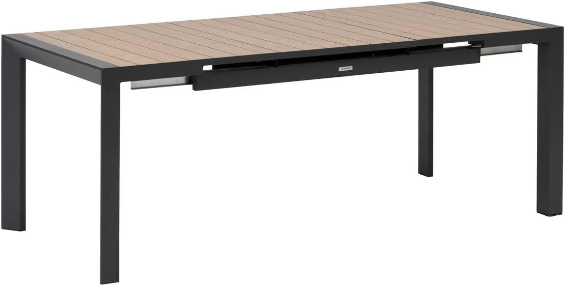 jardinito - Evasion Extensible 8 places - aluminium antirouille - effet bois