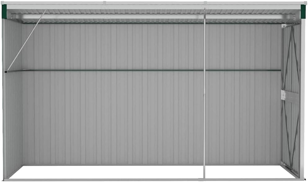 jardinito Abri de Jardin Mural Vert 118x288x178 cm Acier galvanisé,Structures extérieures, Cabanes & abris de Jardin,316225
