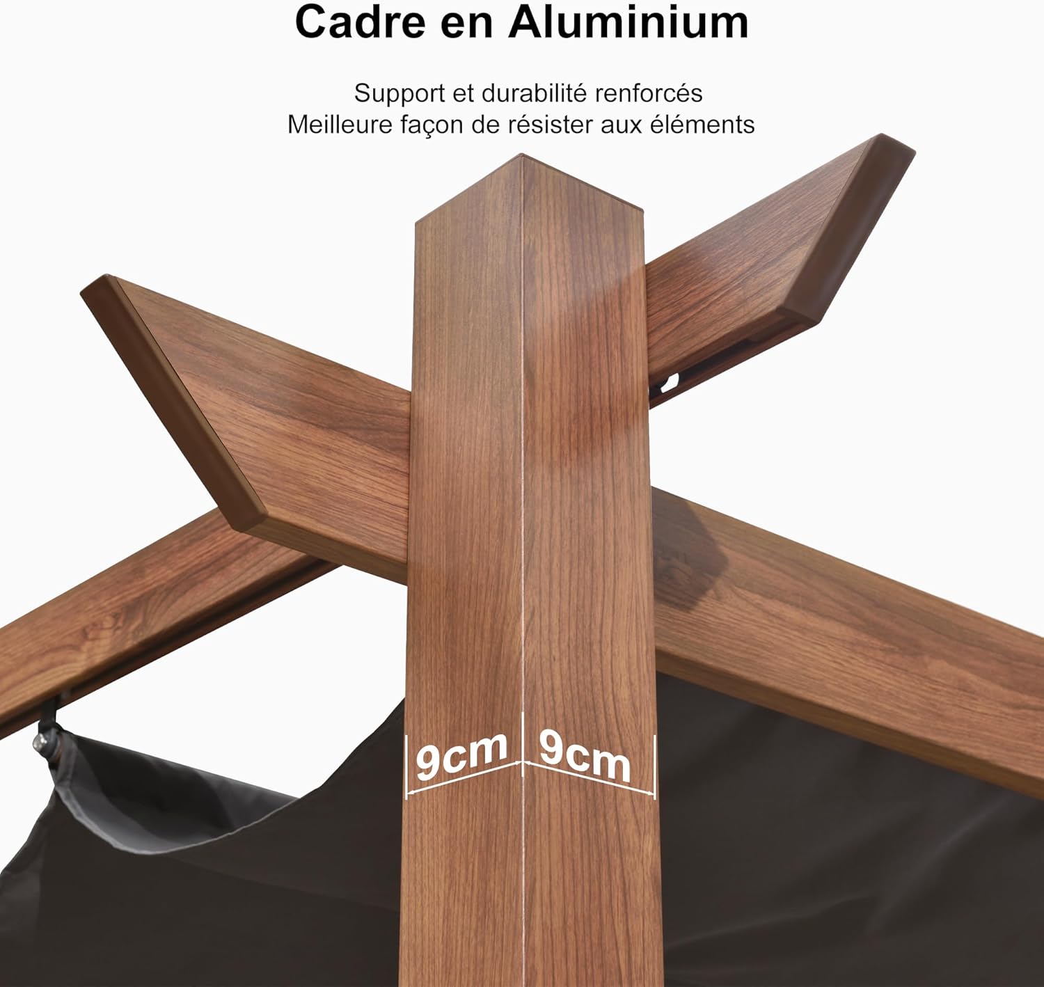 jardinito - Pergola aluminium - 4x3m - éclairage intégré, toit rétractable
