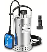 jardinito Pompe submersible en acier inoxydable 900 W, 13 000 l/h, hauteur de refoulement max. 9 m, profondeur d'immersion max. 7 m.