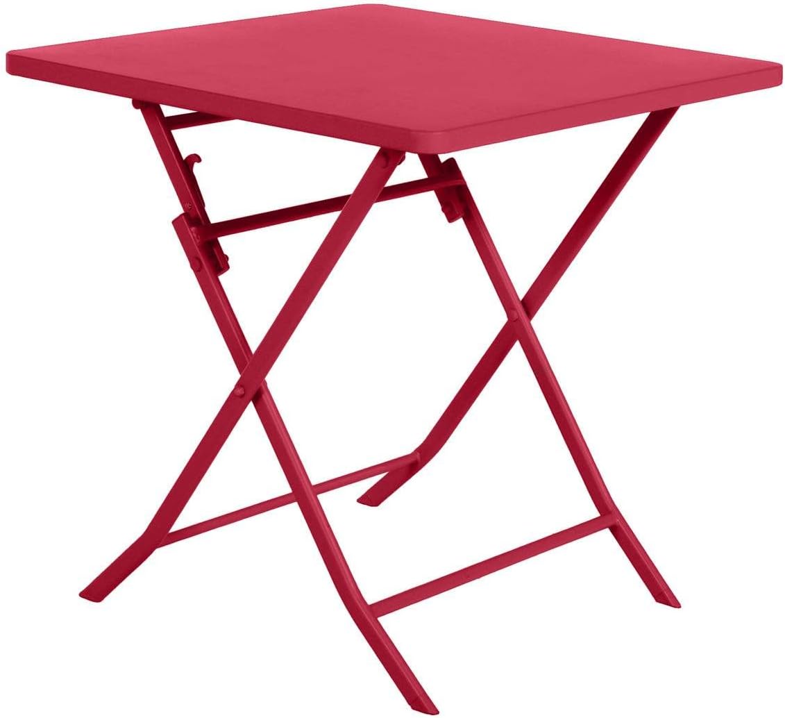 jardinito - Greensboro - 2 places 70x70 cm - table de jardin pliante acier renforcé