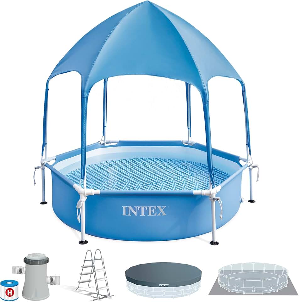 jardinito Piscine avec Cadre en métal de 1,83 m x 38 cm - Taille d'installation : 1,83 m x 38 cm (28209NP)