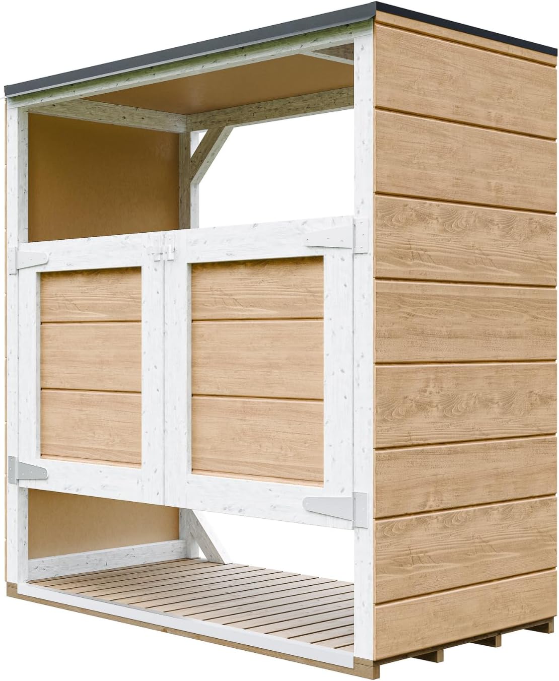 Abri de Jardin pour poubelles, Cache Poubelle extérieur 2x240L – Coffre de Rangement Exterieur, Armoire de Jardin, cabane de Jardin Exterieur – jardinito M980A-HARVEST Honey