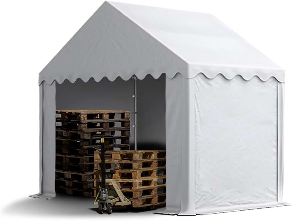 jardinito - Tente de stockage PVC 3x2m, bâche imperméable blanche, 700N