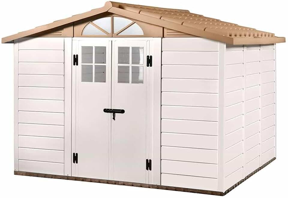 jardinito - Tuscany Evo 280 - 261x309x225 cm - Résine, 8 m², Blanc/Beige