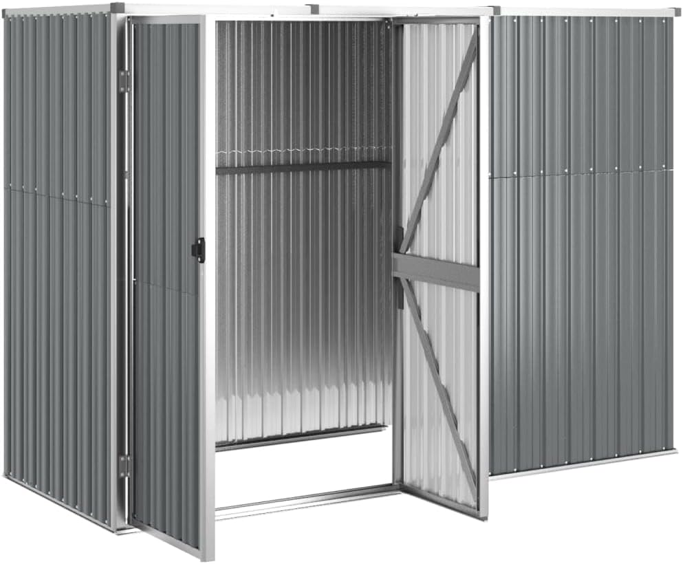 jardinito Abri à Outils de Jardin Gris 225x89x161 cm Acier galvanisé, Maison & Jardin, Pelouses & Jardins, Vie en extérieur, Structures extérieures, Cabanes & abris de Jardin, Gris, (Poids 36.62KG)
