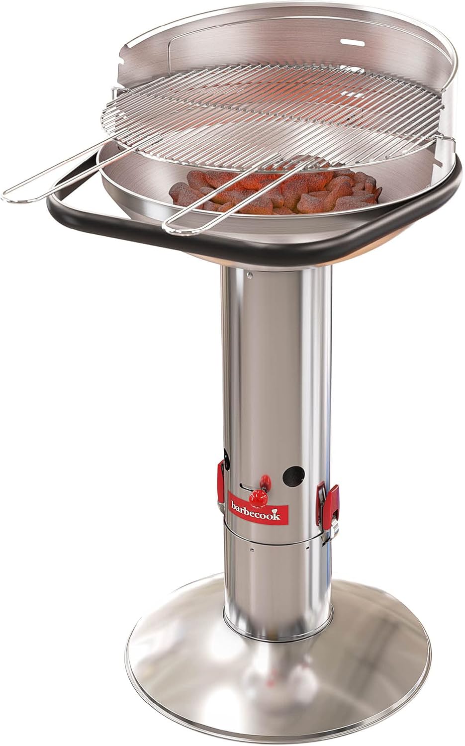 Barbecue charbon acier inox, 47,5 cm, gris, cuisson précise