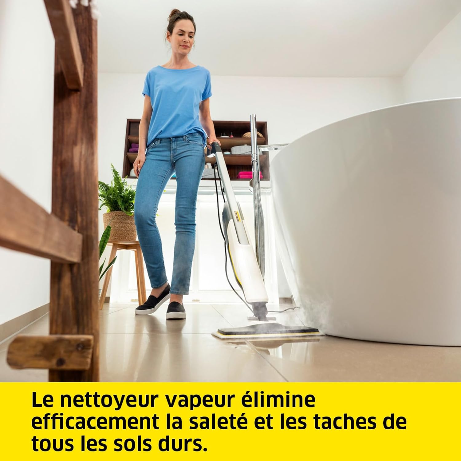 jardinito Nettoyeur Vapeur SC 2 Upright, Préchauffage : 30 s, Surface : 50 m², Réservoir : 0,4 l, Puissance : 1600 W, avec Buse de Sol EasyFix, Serpillière Microfibres, Cartouche Détartrante