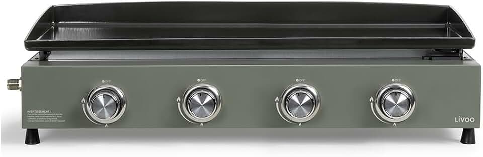 jardinito - plancha gaz 4 brûleurs - 78,5 x 34,5 cm - 10 kW, butane/propane, DOC325