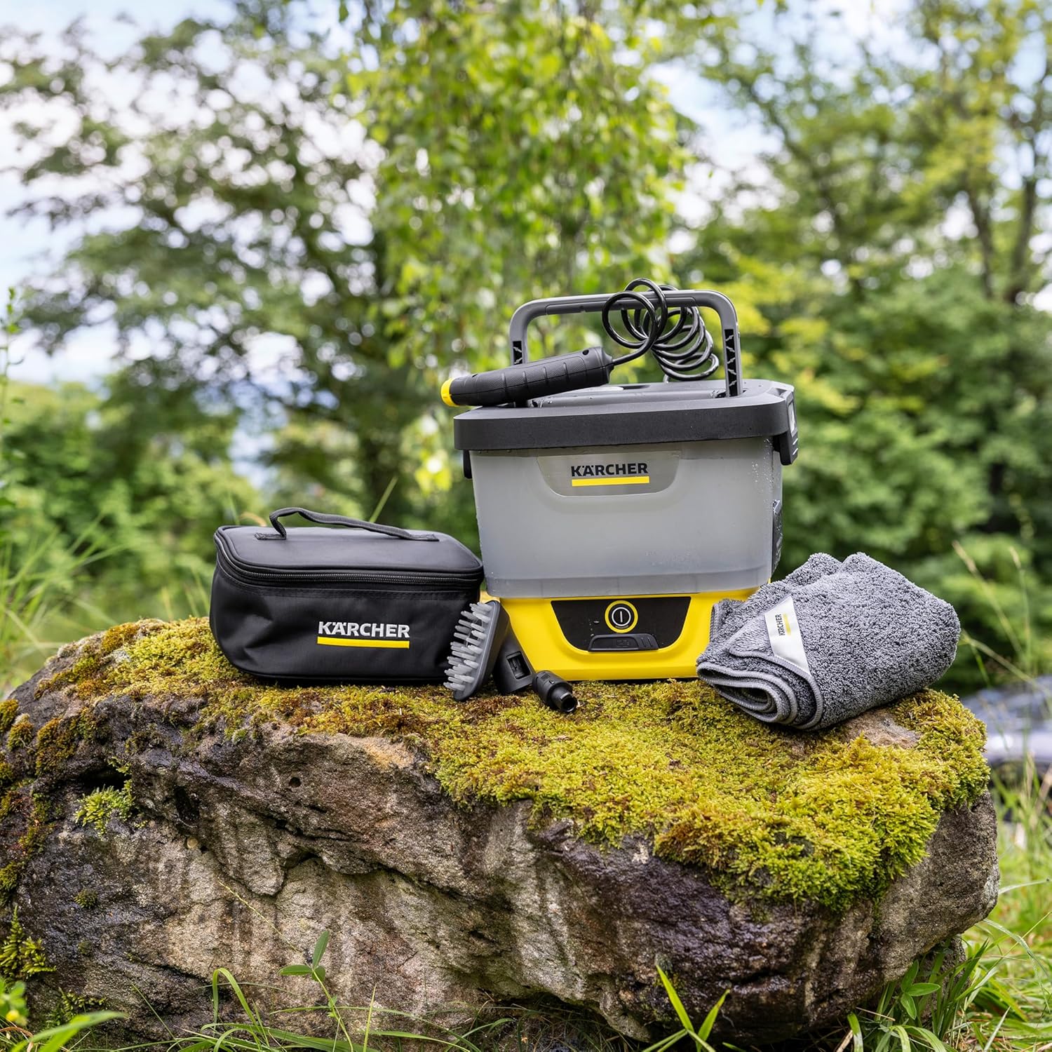 jardinito Mobile Outdoor Cleaner OC 4 + Pet Kit, débit : 2 l/Min, Poids : 3,1 kg, réservoir d'eau : 8 l, Batterie Lithium-ION, Tuyau spiralé, Filtre pour Appareil, buse à Jet Conique/Plat