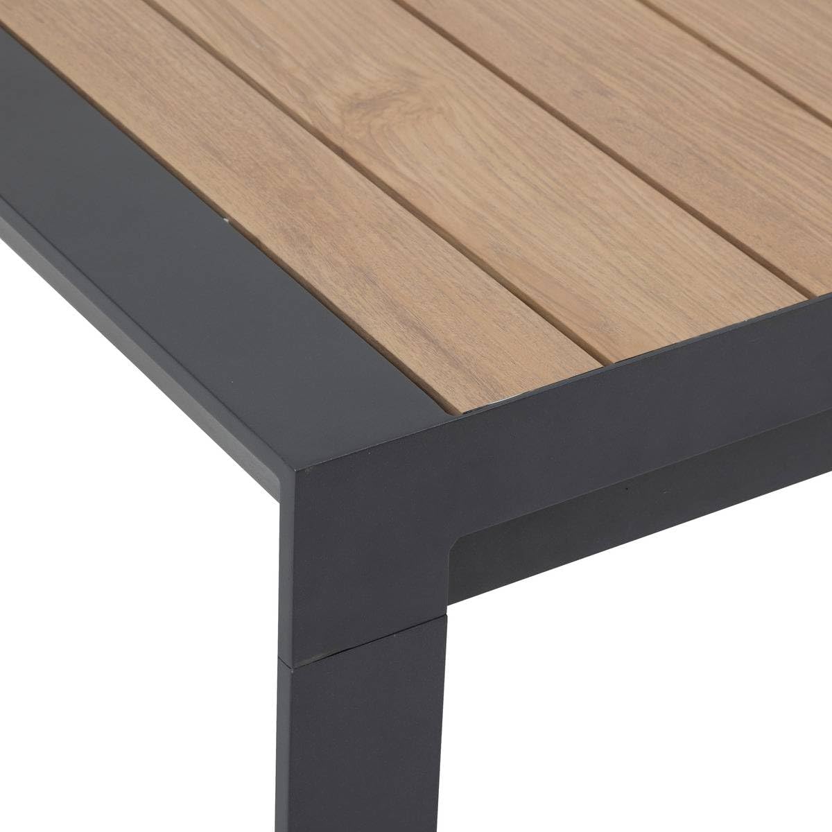 jardinito - Evasion Extensible 8 places - aluminium antirouille - effet bois