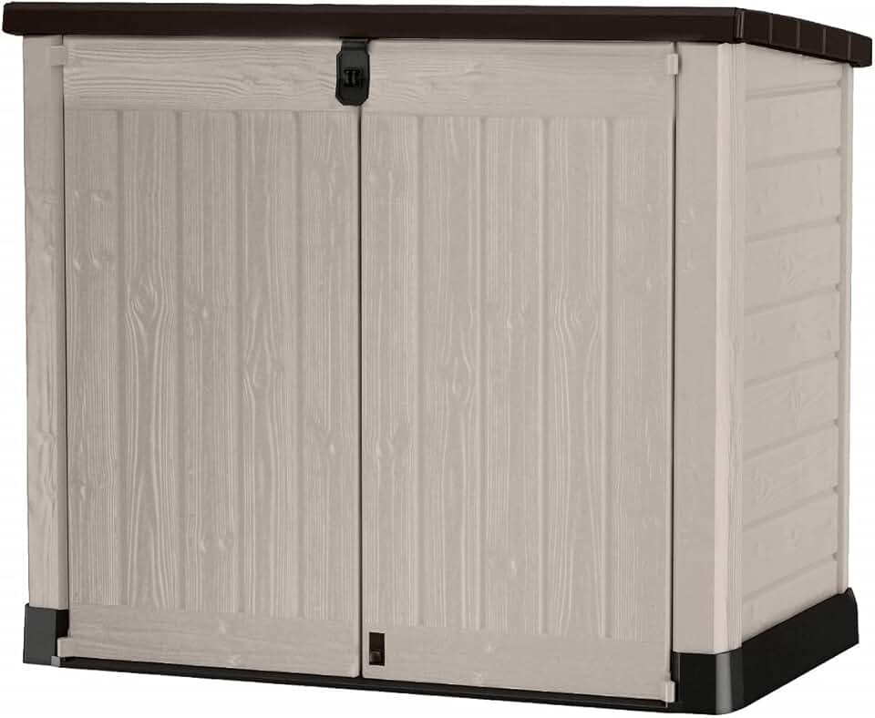 jardinito - Range SIO Pro - 1200L - Abri poubelle horizontal beige