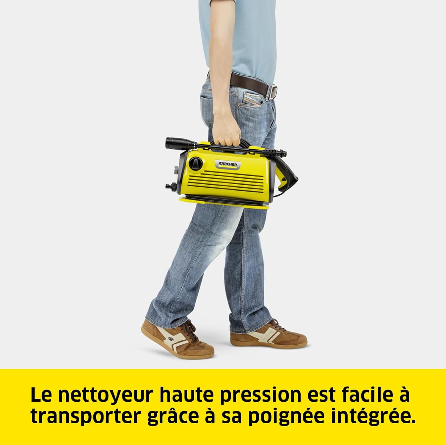 jardinito Nettoyeur Haute Pression K 3 Horizontal Plus Home, Pression : Max. 120 Bar, Débit : 380 l/h, Surface : 25 m²/h, Filtre à Eau, Poids : 3,6 kg, Flexible et Pistolet, Lance, Rotabuse, Home Kit