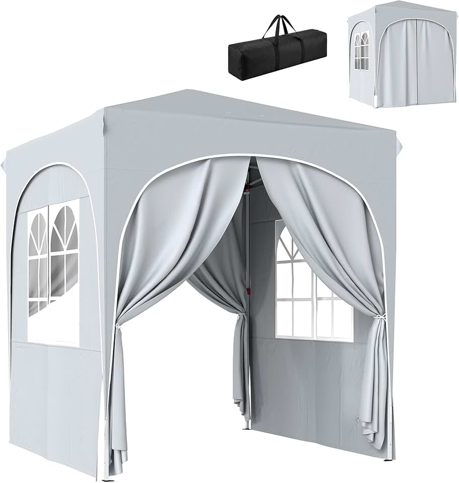 jardinito - tonnelle pop up - 2x2 m - réglable UV50+ 4 parois, gris clair