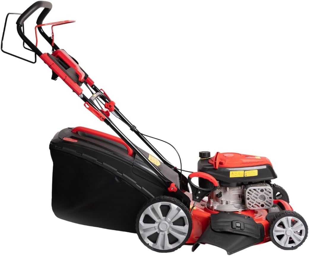 jardinito Tondeuse à gazon à explosion automotrice 4in1-4 CV, Tondeuse à gazon thermique autoportée - Moteur 170cc 4 temps avec autotraction - Largeur de coupe 51 cm - Mulching - Panier de collecte 60L
