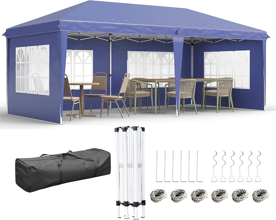 jardinito – Tonnelle pop-up jardin 3x6 m, 3 côtés, sac transport
