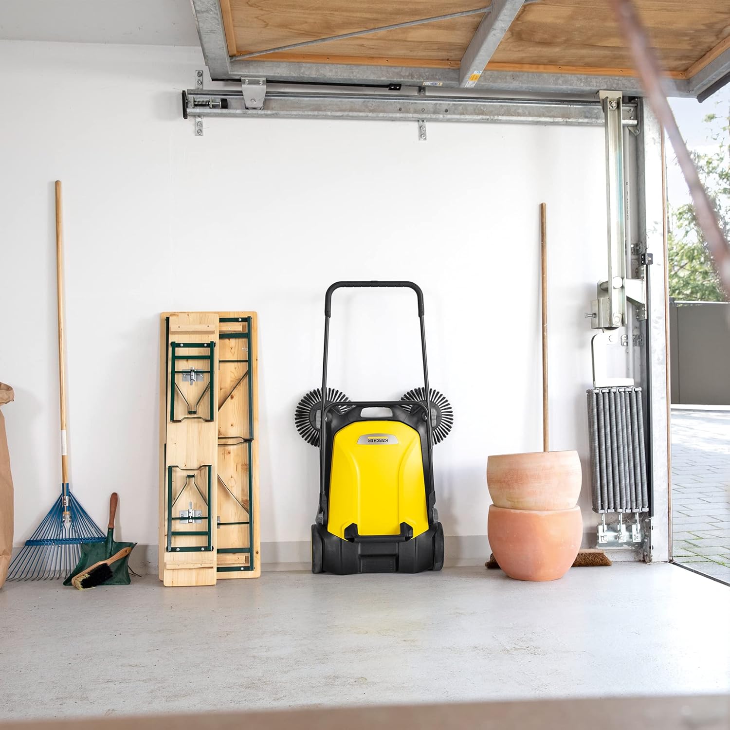 jardinito - S 4 balai mécanique, 68cm, capacité 20L, noir/jaune - 1.766-360.0