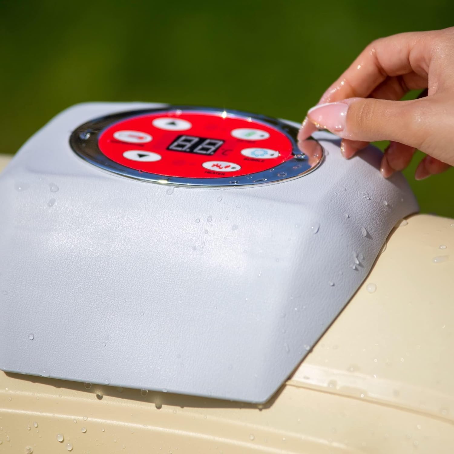 jardinito - Bain à remous Ovale - 190x120x65 cm - Pompe 30 W, 550 L