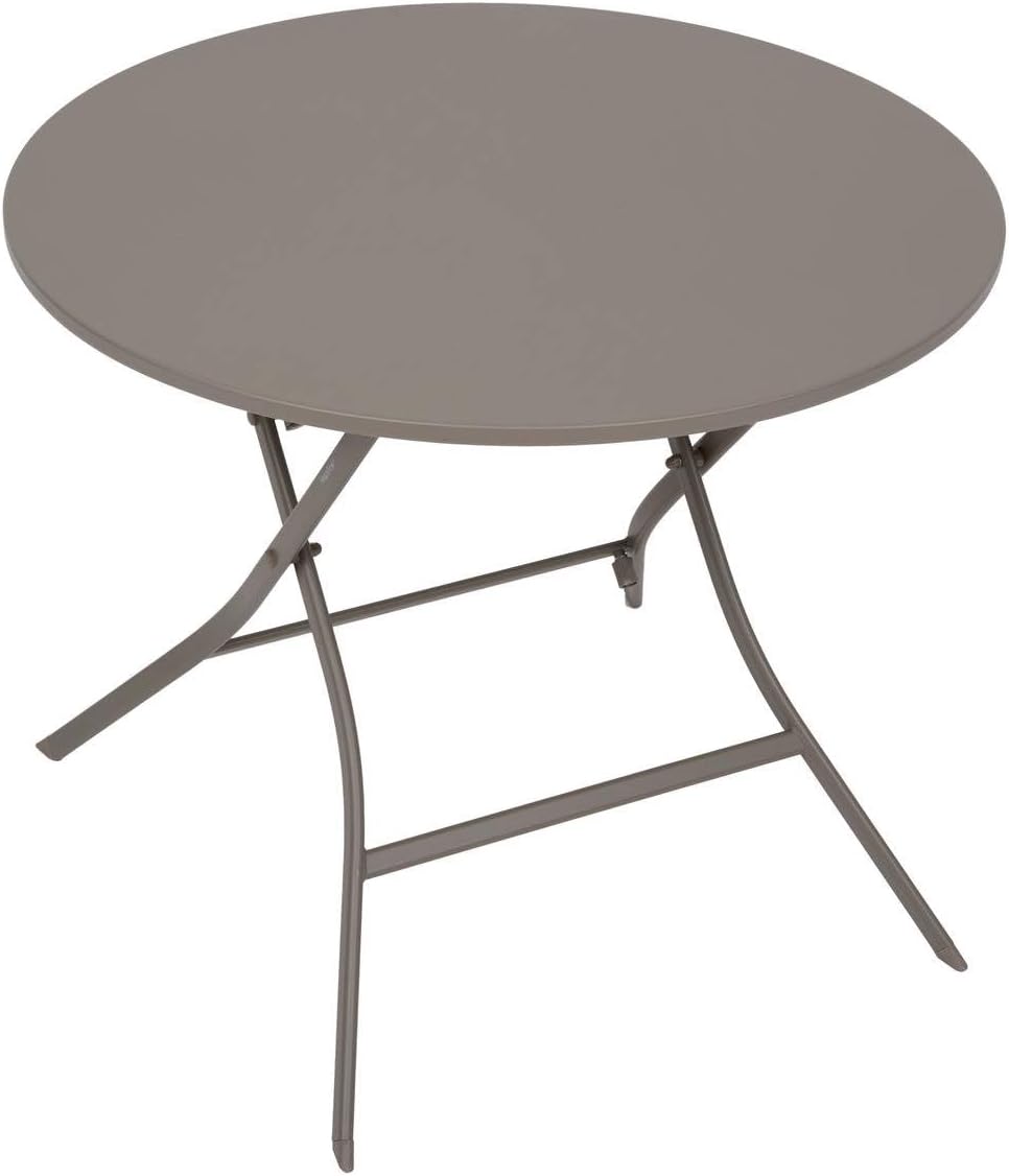 jardinito - Greensboro - table pliante ronde acier antirouille 4 places