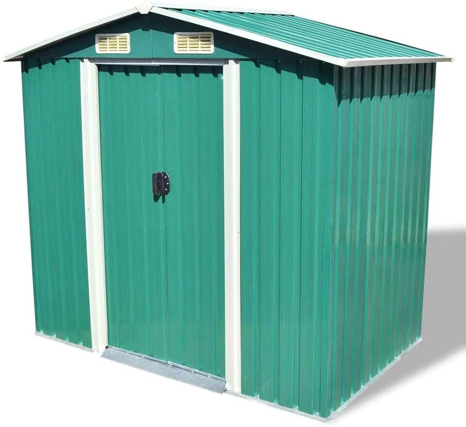 Abri de Stockage Jardin métal vert - 204x132x186 cm