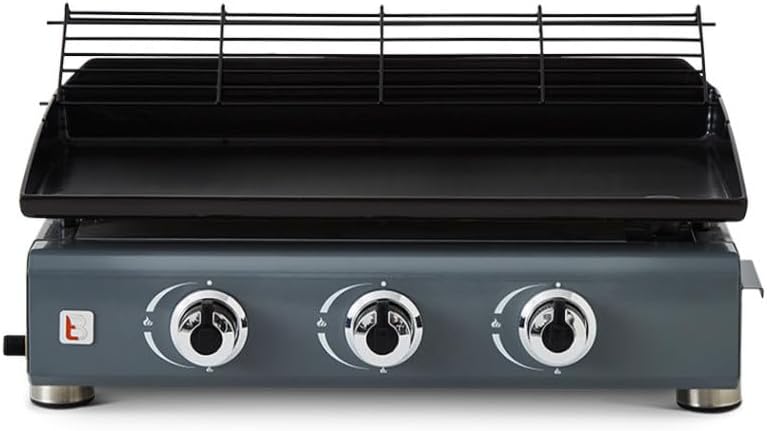 Favex - Silvia II - 67x34 cm - plancha gaz 3 feux, 7,5 kW, plaque acier émaillé, housse