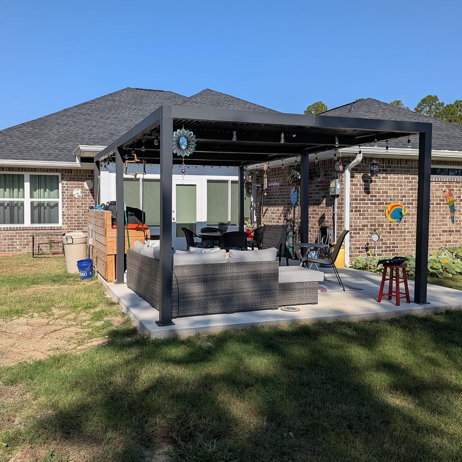 jardinito - Pergola bioclimatique - 6x3,68m - aluminium lames orientables