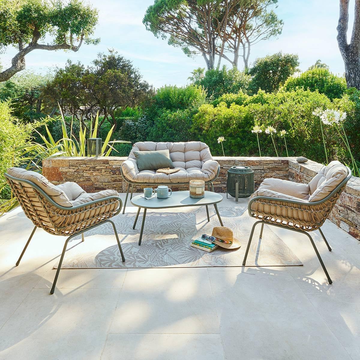 jardinito - Paopao Laurier - 4 places - aluminium, coussins confort, anti-rouille