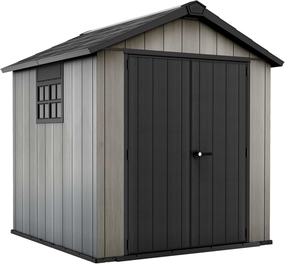 jardinito - jardinito abri de jardin résine 4,5 m² double porte bois 757