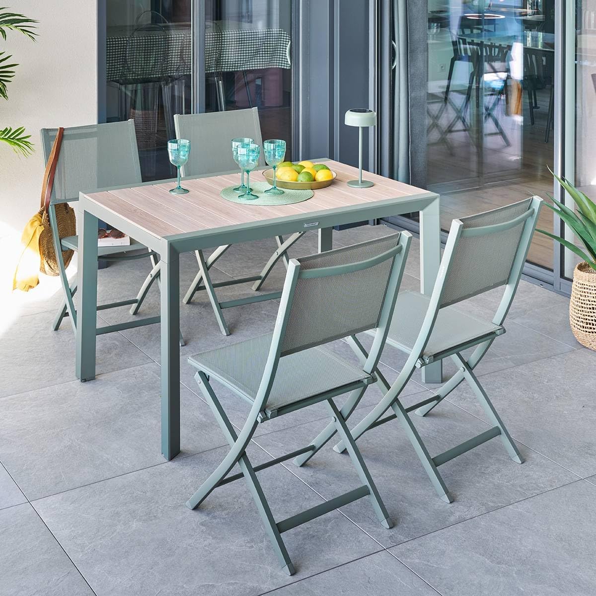 jardinito - Table Evasion 4 places - beige lin/laurier - conviviale