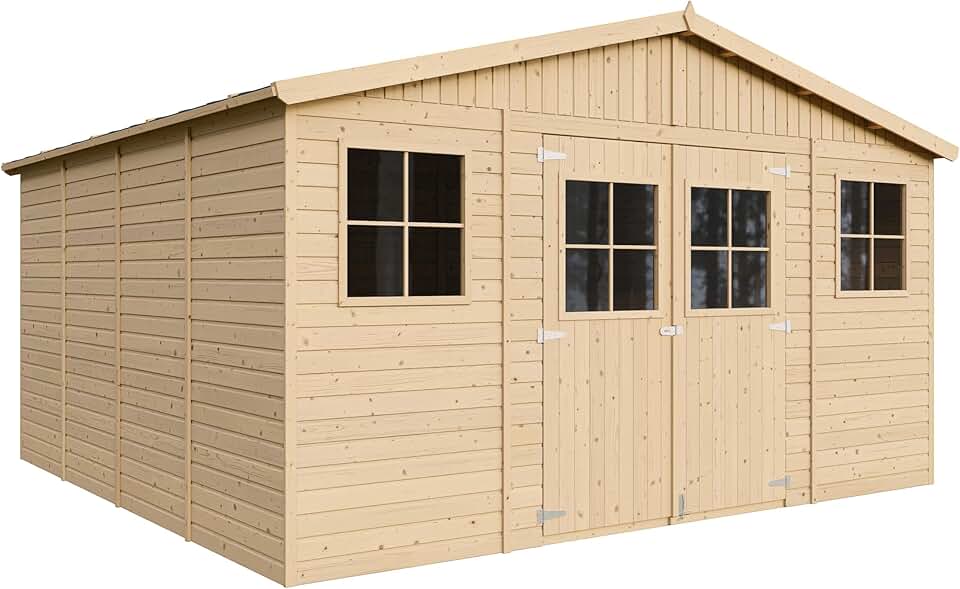 jardinito - abri de jardin bois 16m², fenêtres, 418x420x246cm - M330