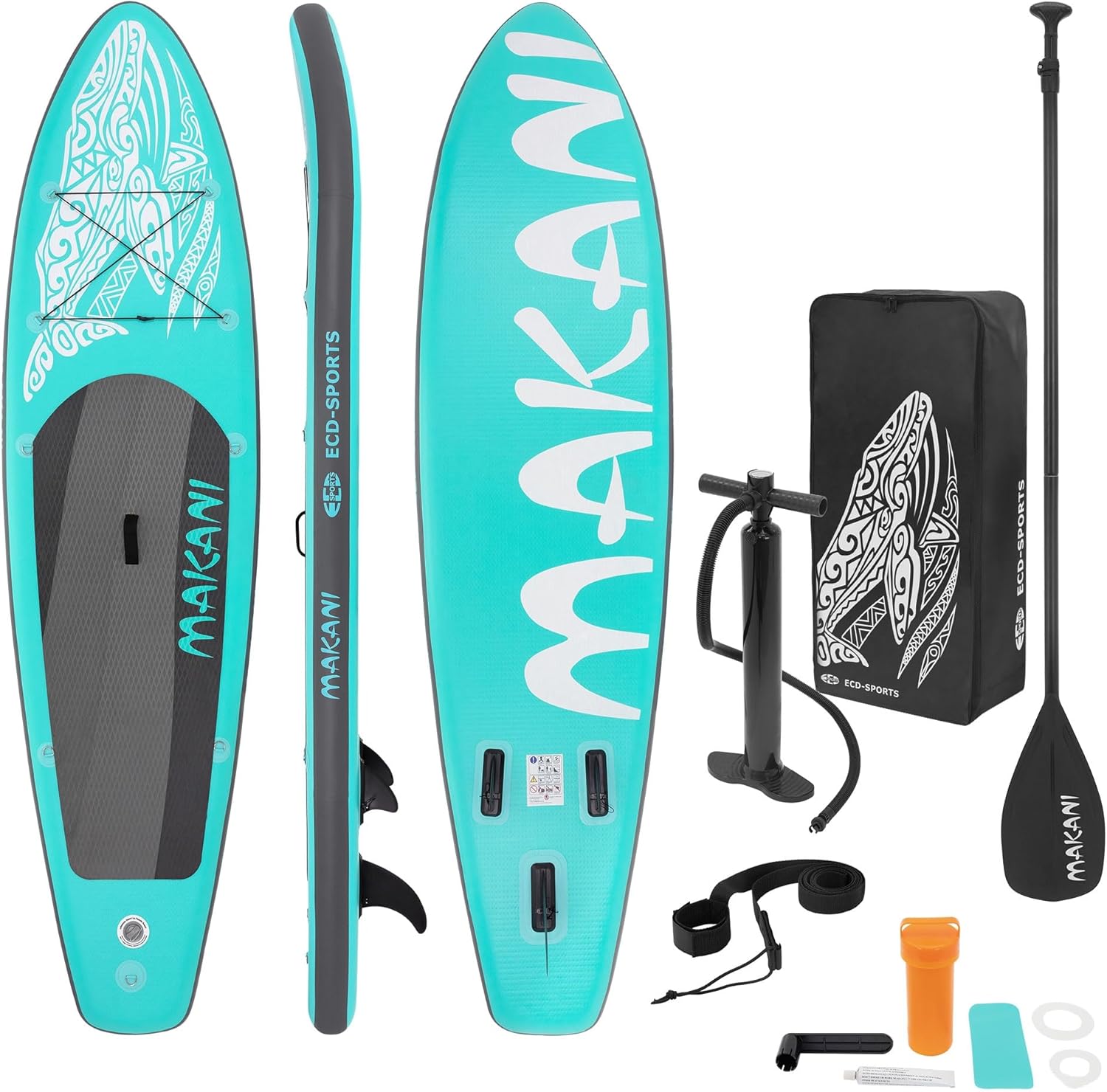 jardinito - Stand Up Paddle Board - 305/308/320/380 cm - PVC, jusqu’à 150 kg, 10/15 cm, sac, pompe