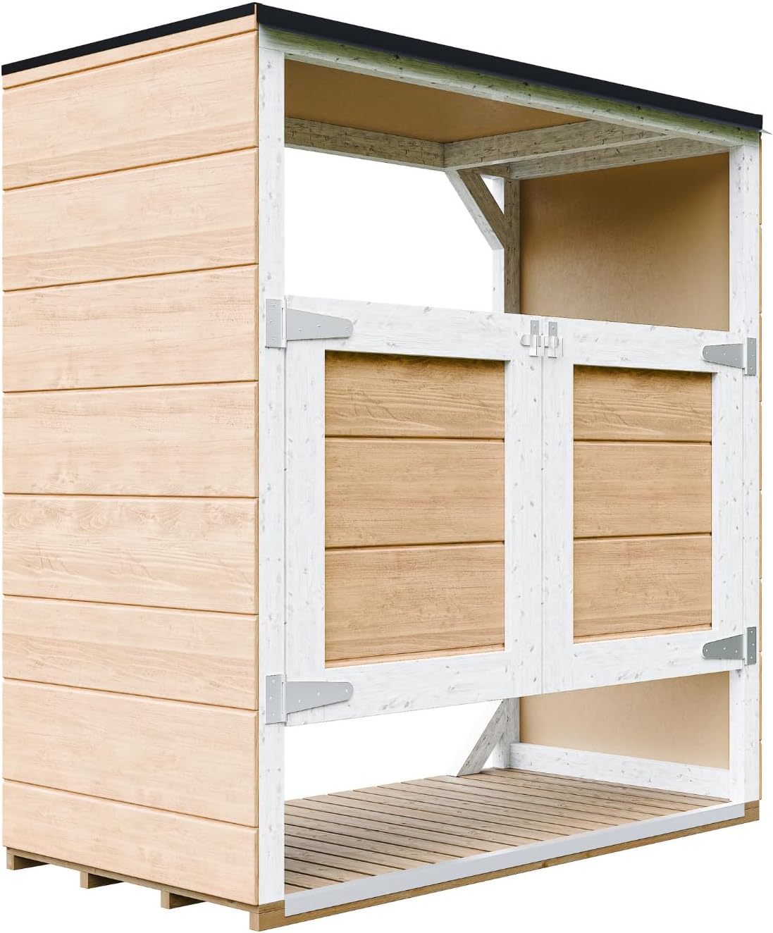 Abri de Jardin pour poubelles, Cache Poubelle extérieur 2x240L – Coffre de Rangement Exterieur, Armoire de Jardin, cabane de Jardin Exterieur – jardinito M980A-HARVEST Honey