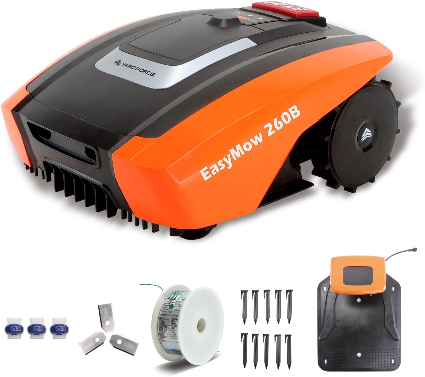 jardinito - Easymow 260B - 260m² - robot tondeuse, noir/orange