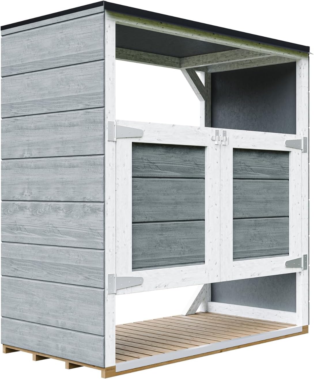 jardinito - Abri de jardin extérieur 2x240L, acier, rangement poubelles M980A-CAVERN Steel