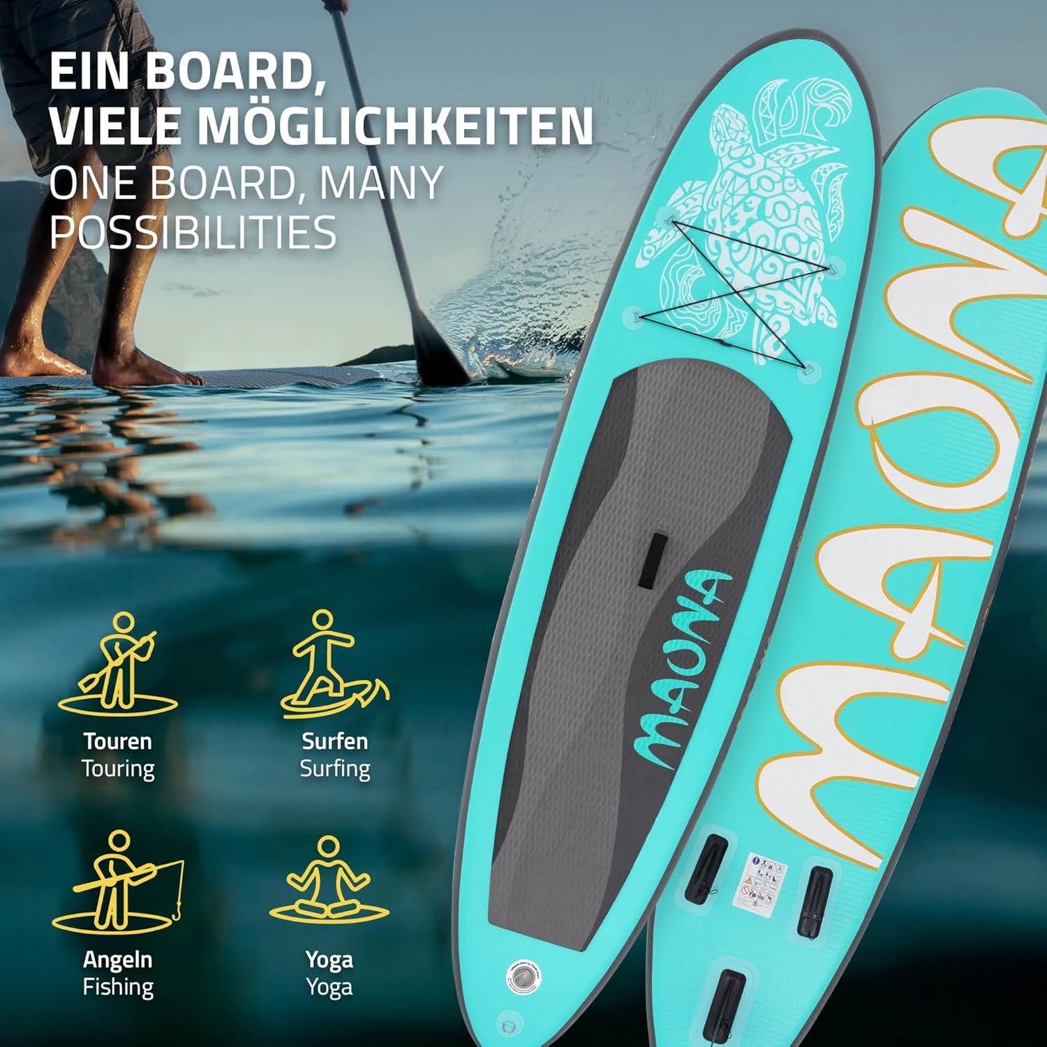 jardinito - Stand Up Paddle Gonflable - 305/308/320/380 cm - PVC 120/150 kg 10/15 cm