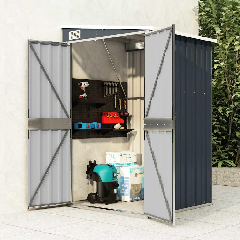 jardinito Remise de Jardin Murale Anthracite 118x100x178 cm Acier,Structures extérieures, Cabanes & abris de Jardin,316219