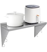 jardinito Étagère Murale Cuisine Tablette écurie INOX, monocouche Triangulaire avec Multifonctionne...