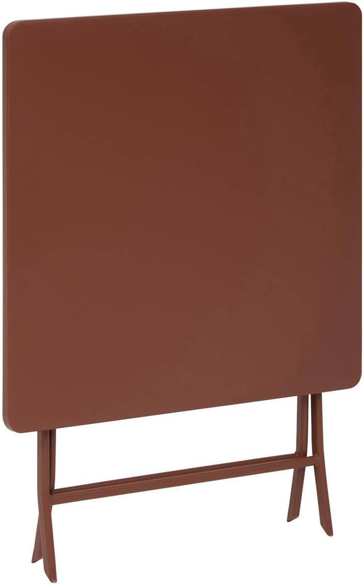 jardinito - Greensboro - 2 places 70x70cm - table pliante acier acajou